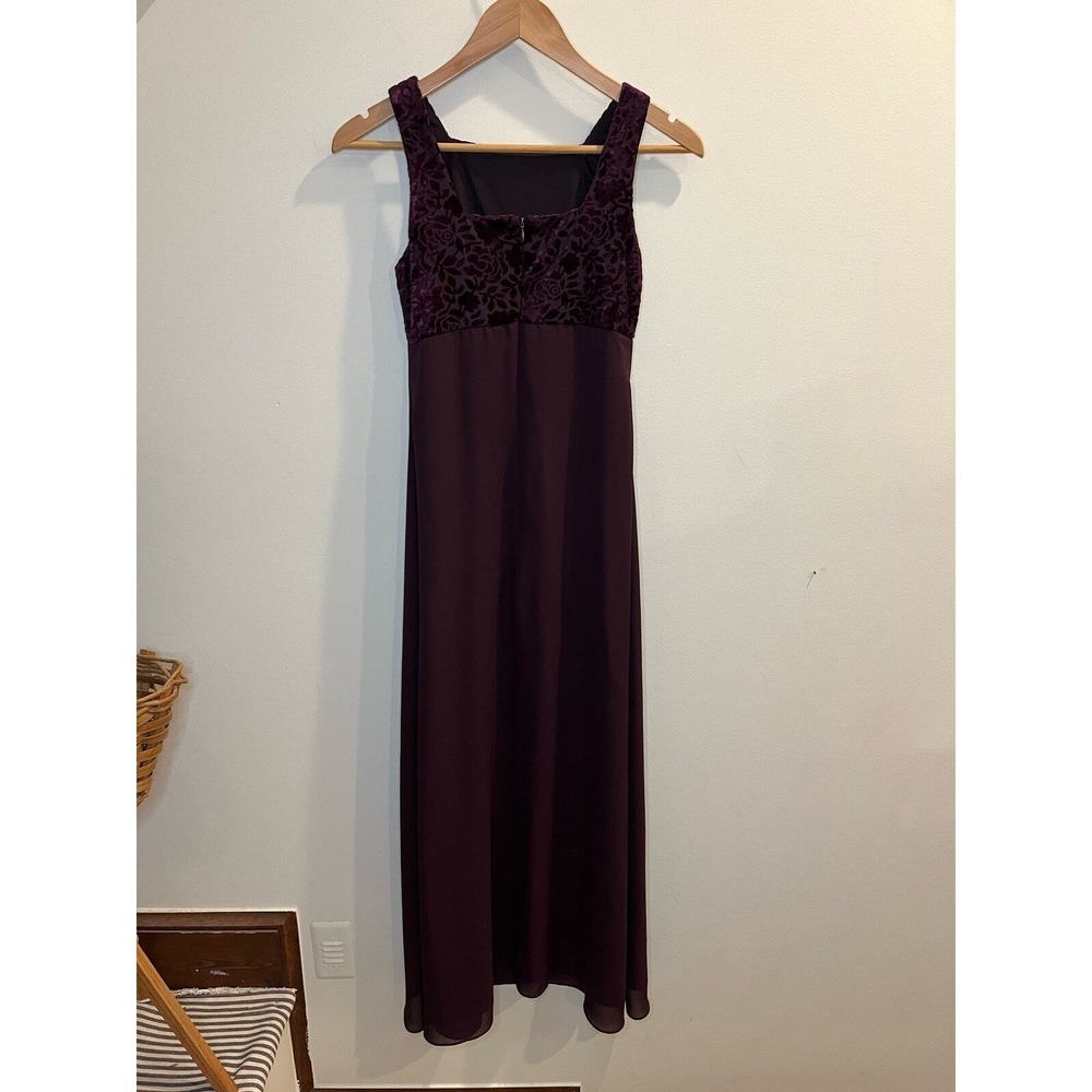 Whimsigoth Y2K Velvet Burnout A-Line Maxi Dress Size 4 Formal Fairy Grunge - Picture 7 of 10